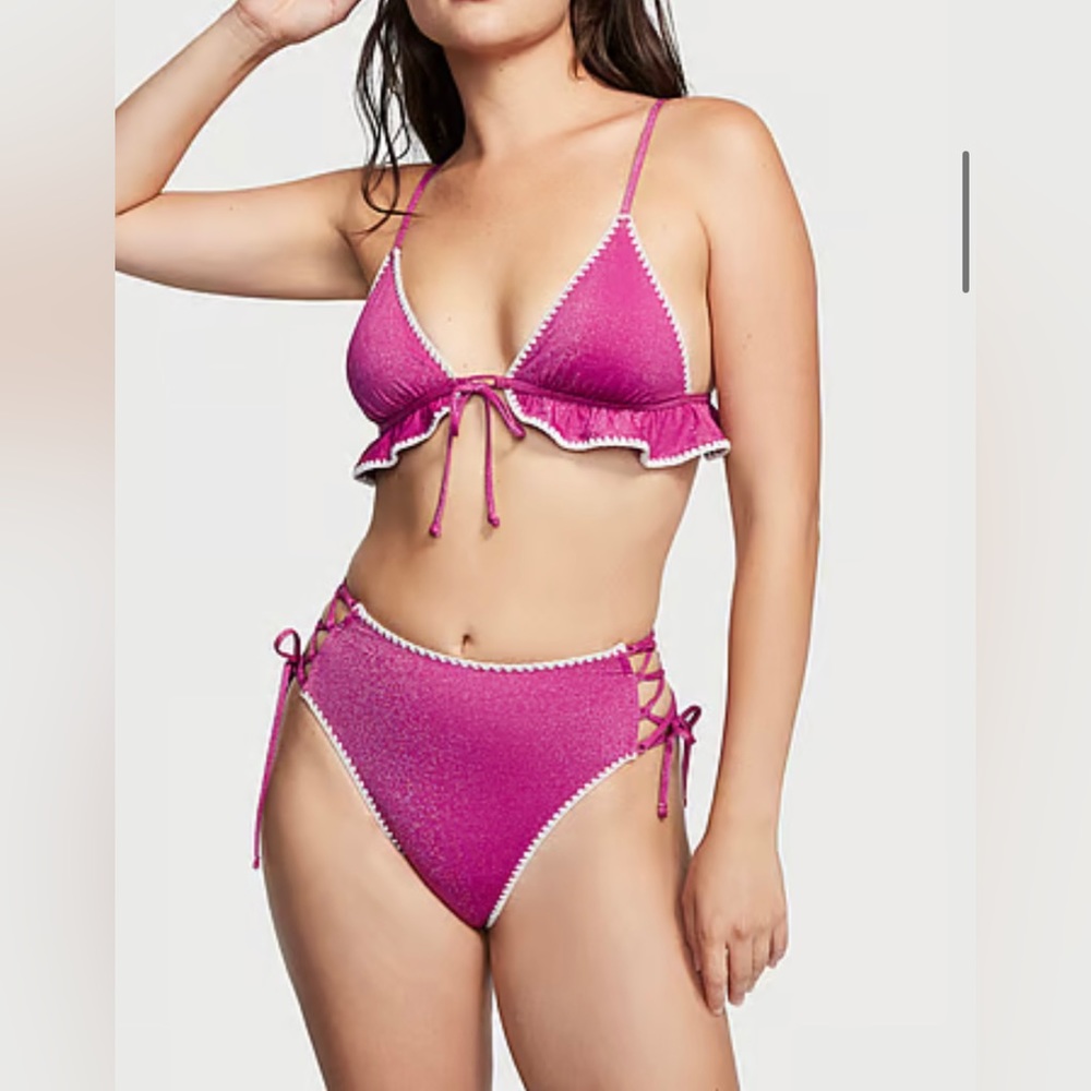 Victoria Secret Shimmer Ruffle Bikini Set